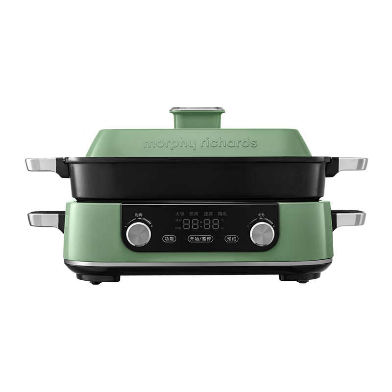 摩飞电器（Morphyrichards）升级二代多功能锅料理锅 多用途锅分体式电炒锅定时预约触屏电火锅绿色 1号会员店