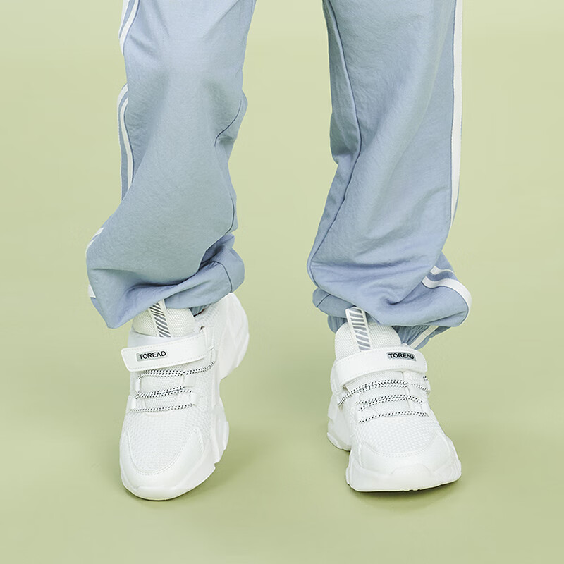 探路者（TOREAD）官方旗舰店 儿童运动鞋男女中大童鞋2022春夏款小椰子休闲老爹鞋 QFSK85106-G65X 本白 36