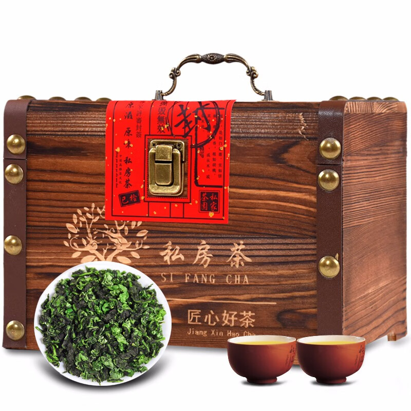 铁观音茶叶实木盒礼盒装500g 浓香型铁观音高山乌龙茶