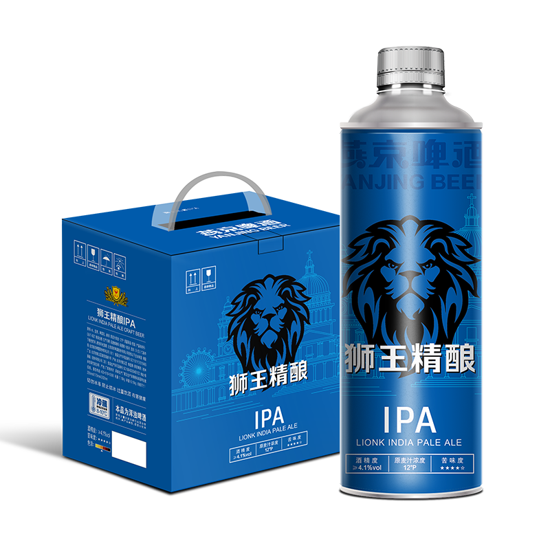 狮X精酿 燕京啤酒 12度精酿IPA 1L*6桶 整箱装