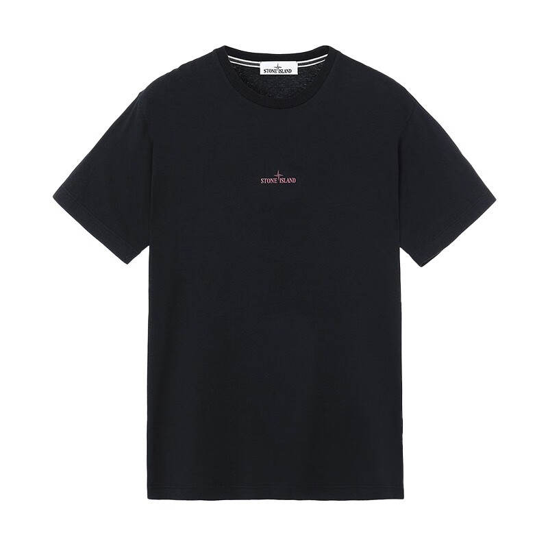 石头岛STONE ISLAND 男士T恤墨黑色时尚圆领背面个性图案潮流T恤 MO73152NS81 M