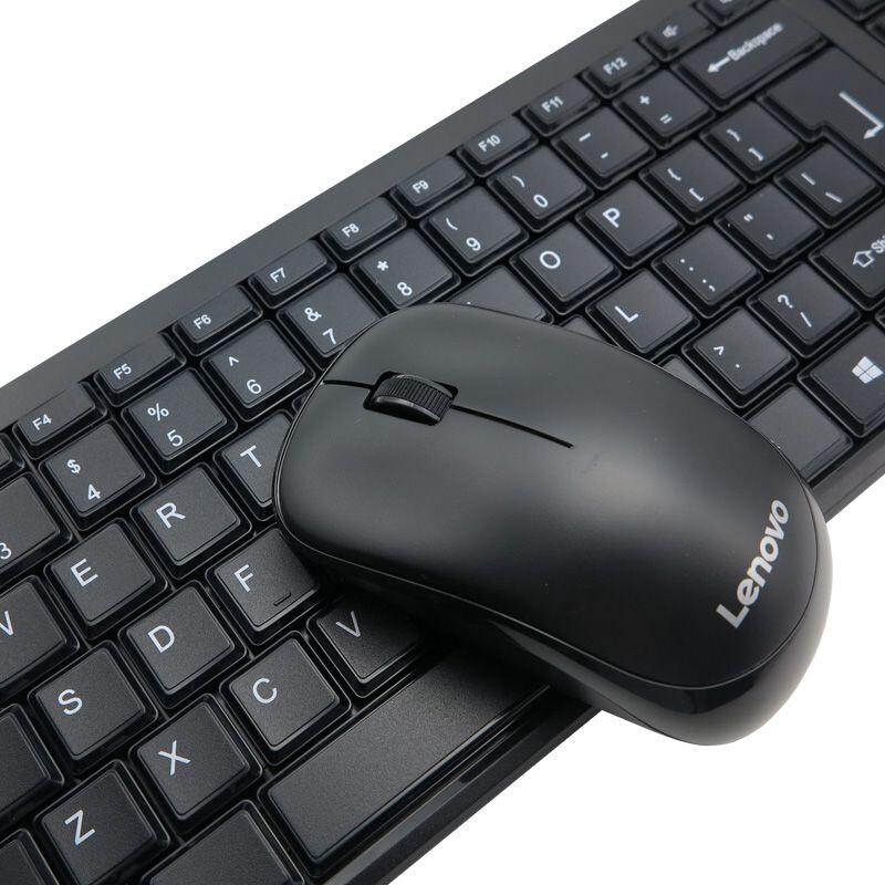联想（Lenovo）键鼠套装 键盘鼠标套装 办公键鼠套装 电脑笔记本键盘 全尺寸 KN100 轻薄无线鼠标套装
