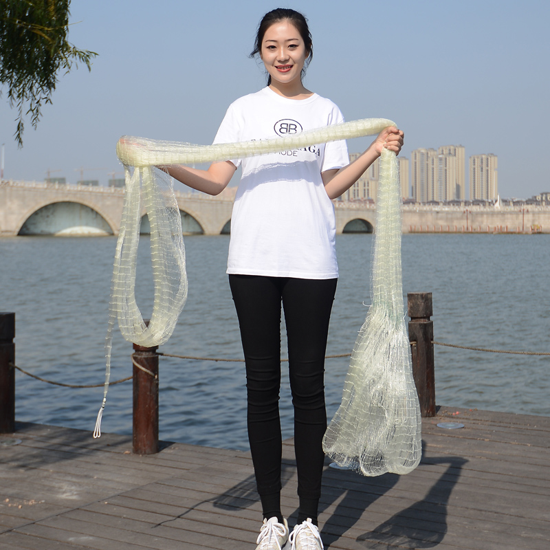 方若撒网手抛老式传统纯手工旋网手撒鱼渔网抛抛网铅坠扑捕鱼神 半指