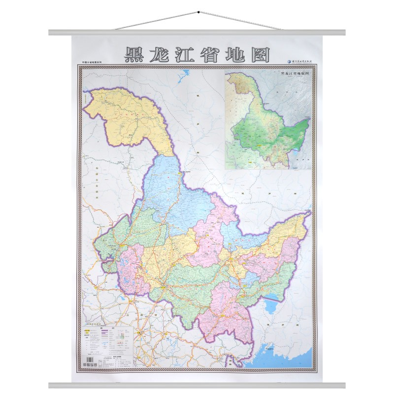 精装加厚办公室地图 中国分省地图系列 1.4*1米 办公交通政区挂图 黑龙江省地图 （全省）单面图