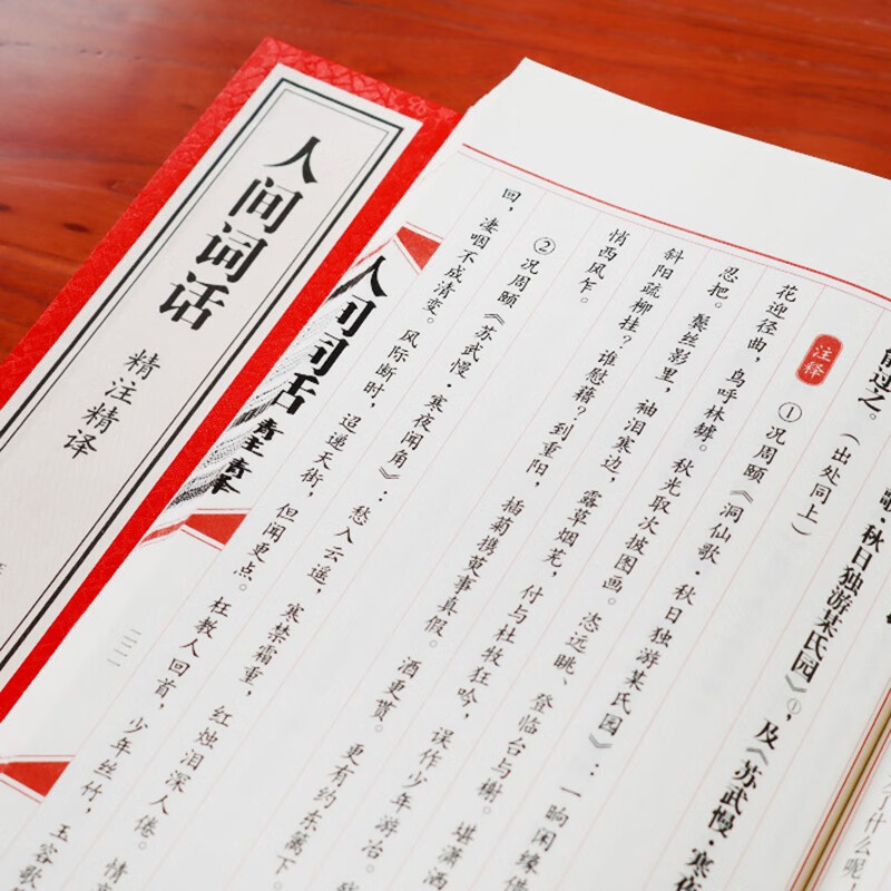人间词话王国维精注精译一函二册集注新注新译正版宣纸线装书国学古籍经典全套全集原文注释译注书籍 红色