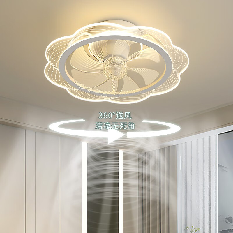 雷士（NVC）风扇灯北欧简约超薄吸顶灯带风扇客厅餐厅卧室房间遥控吊扇灯花36瓦丨米家智控丨360°全域风主图7