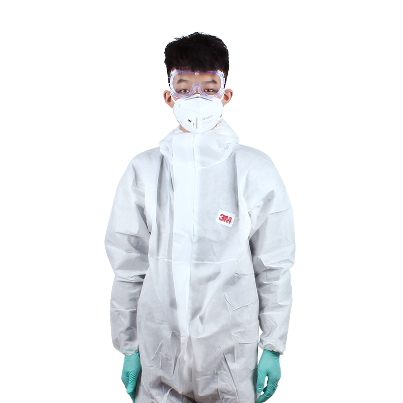 3m 4515防护服白色防尘服连体带帽子套装化学农药喷漆实验室防护颗粒