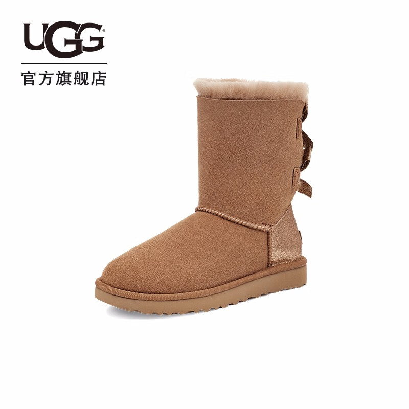 ugg 2021秋冬新款女士经典靴珠宝款贝莉蝴蝶结中筒雪地靴 1120884 che