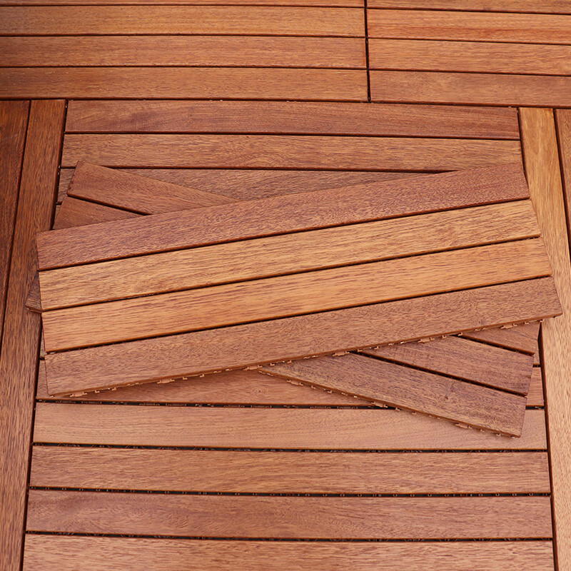 凯谛防腐木地板户外阳台露台花园室外实木地板拼装菠萝格板防滑自铺设