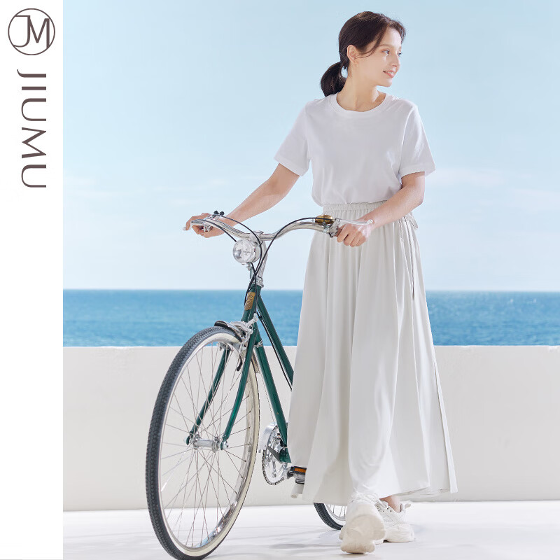 玖慕(JIUMU)一片式防晒半身裙长款夏季户外骑行度假防紫外线防晒披肩 KD001 拉斐尔茶