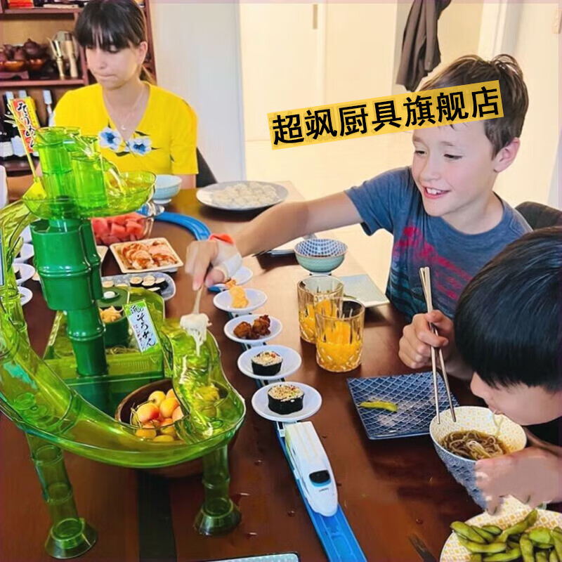 梦茜儿流水素面机 餐厅迷你回转寿司玩具旋转台流水素面机凉面 素面机