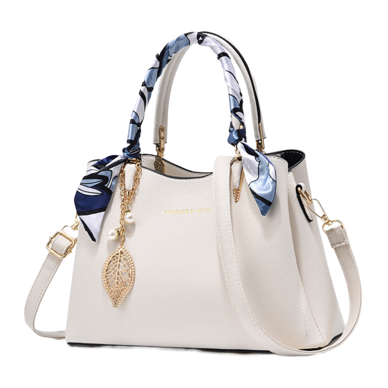 游子吟母亲节礼物送妈妈女士手提包包2025新款包包女包单肩包斜挎女包 白色-配精美丝巾99元
