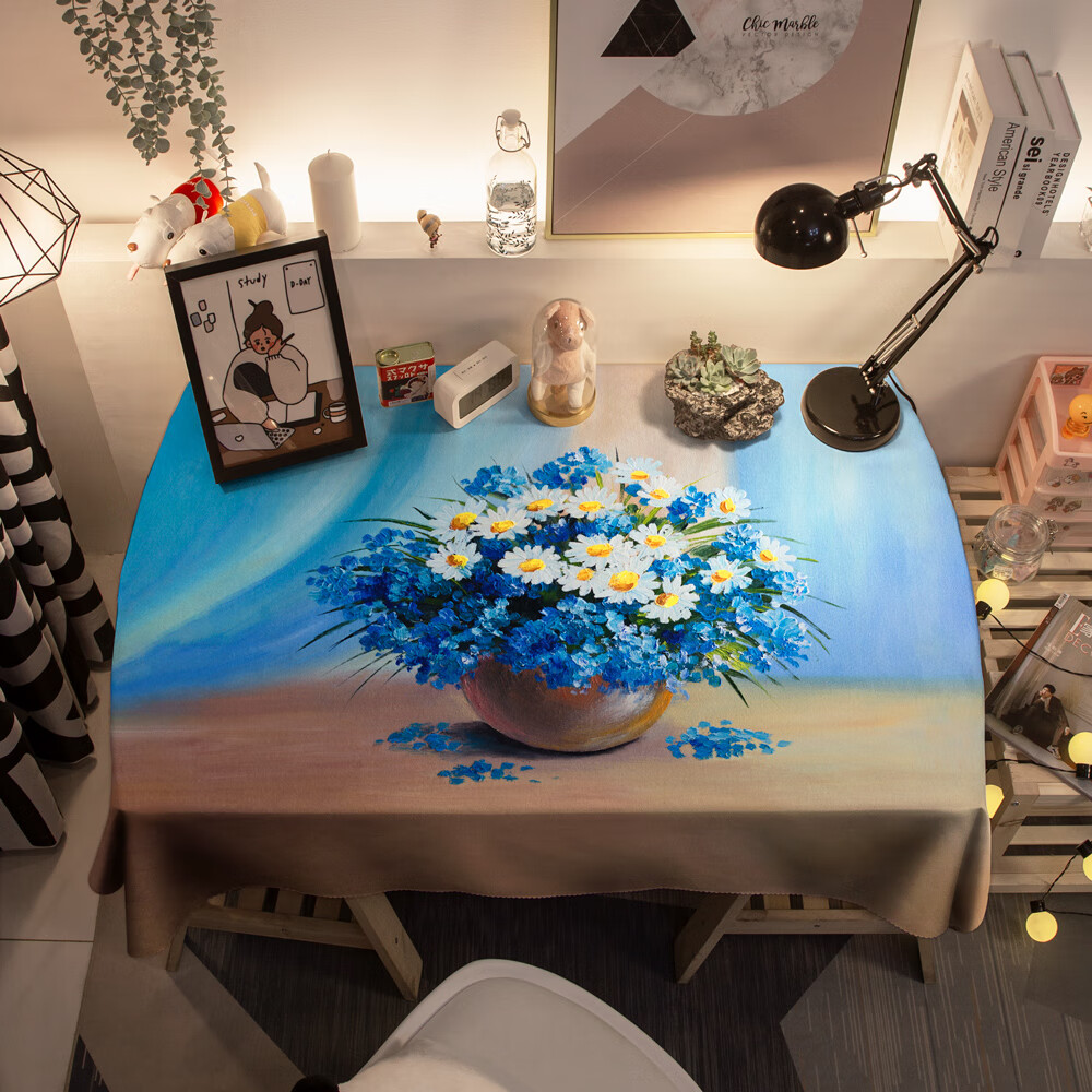 梵高绘画桌布油画美术教室画室地中海向日葵名画防水桌垫台布 fg油画