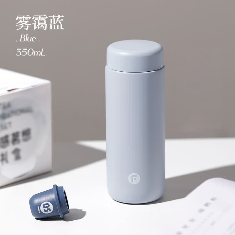 富光倾心保温杯男女士高颜值水杯超轻便携316不锈钢杯子雾霭蓝350mL怎么样,好用不?