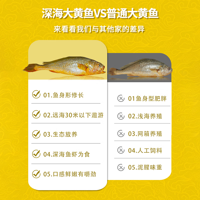 舟山大黄鱼礼盒 东海新鲜深海生态黄花鱼 春节年货礼盒海鲜年夜饭 9两-1斤/条 6条大黄鱼礼盒装