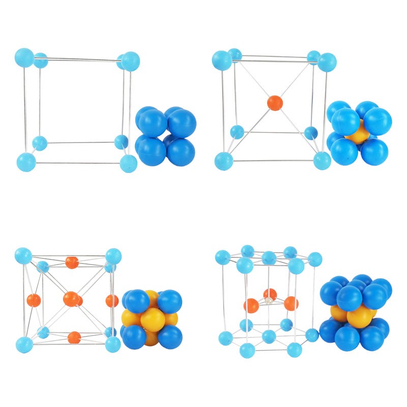 沪教(hujiao)金属晶体堆积模型 简单立方面心体心六方密堆积球球式球