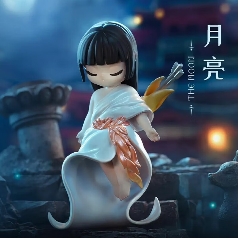 系列盲盒手办潮玩动漫玩偶公仔圣诞礼物桌面摆件 月亮(拆盒确认款)