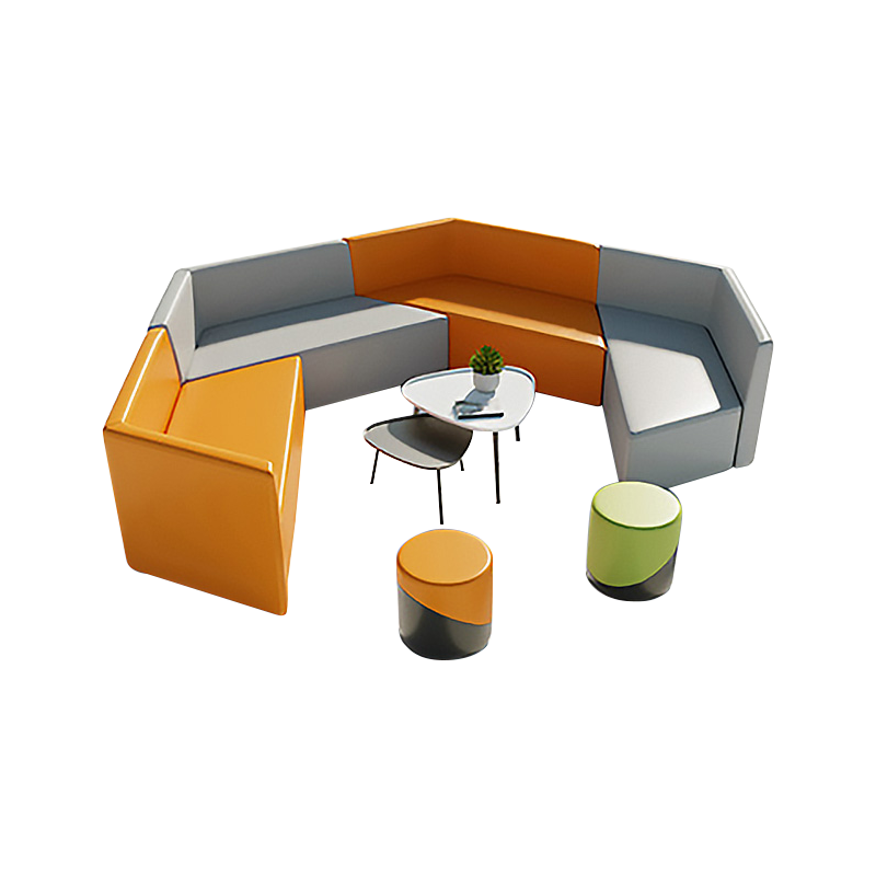 圣黎 简约办公室创意沙发培训机构休息区早教商务异形会客接待沙发 组合2