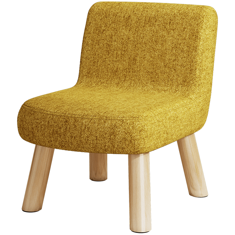 米昊 小凳子家用矮凳子布艺靠背小椅子创意客厅沙发凳换鞋凳可爱小板凳 【单把款 松木腿】蓝色 30*30*40CM