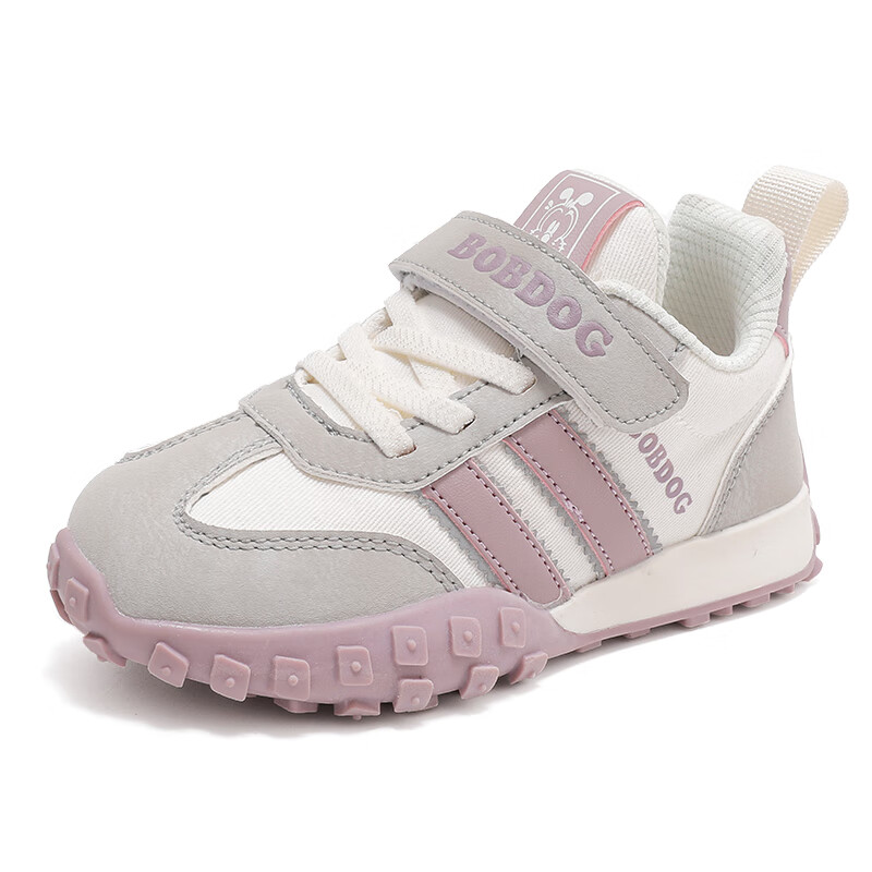 巴布豆童鞋男童鞋子新款春季休闲春秋款儿童运动鞋 米/浅米 30 适合脚长18.3cm