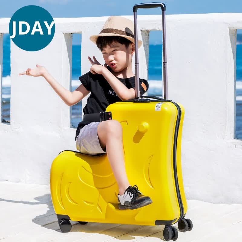 jday儿童行李箱女可坐可骑拉杆箱男宝宝带娃可以骑行的小孩旅行箱