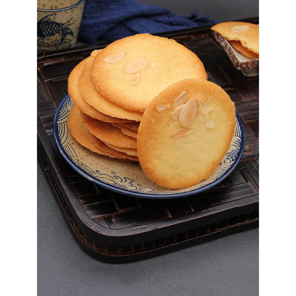 隽颜堂老香斋杏仁片薄脆饼干上海特产春节年货伴手礼休闲零食小吃 老