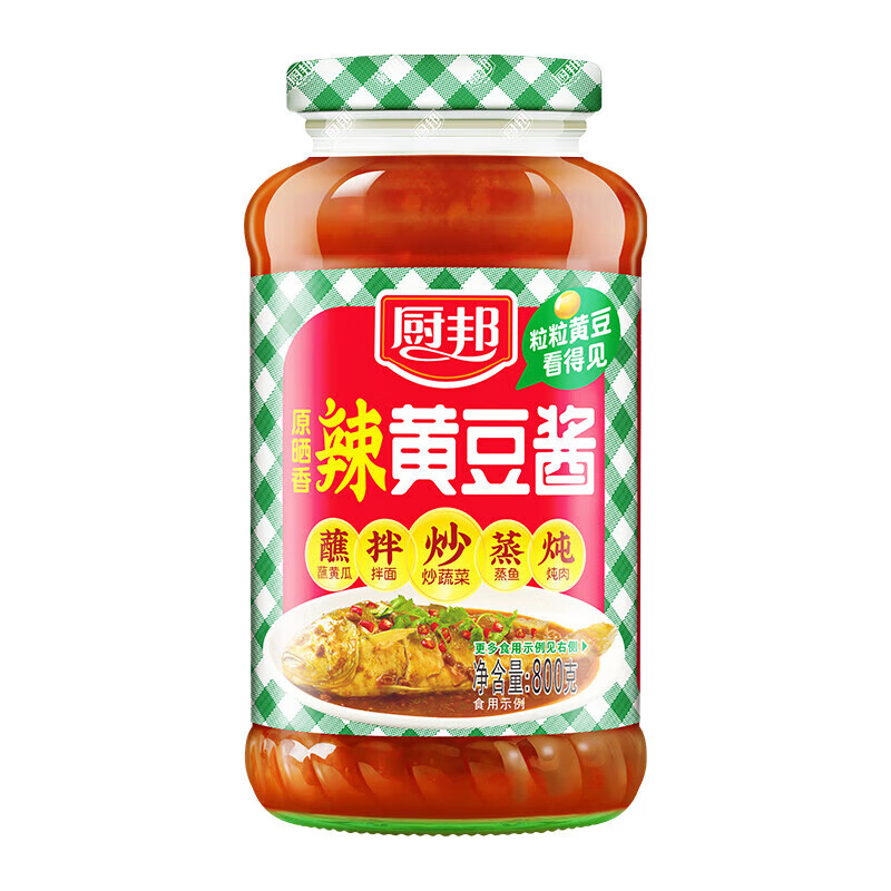 厨邦原晒香辣黄豆酱调料酱料 原晒香辣黄豆酱800g