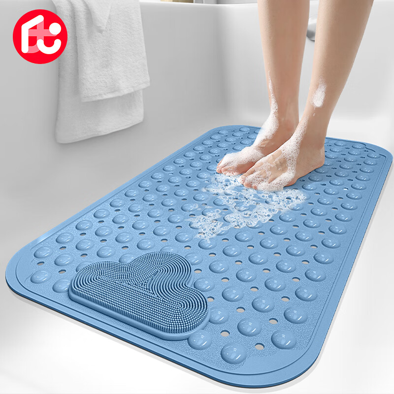 丝轩(SIXUAN)家用浴室防滑垫淋浴垫洗澡间卫生间防滑地垫 雅垫-蓝色40x70cm