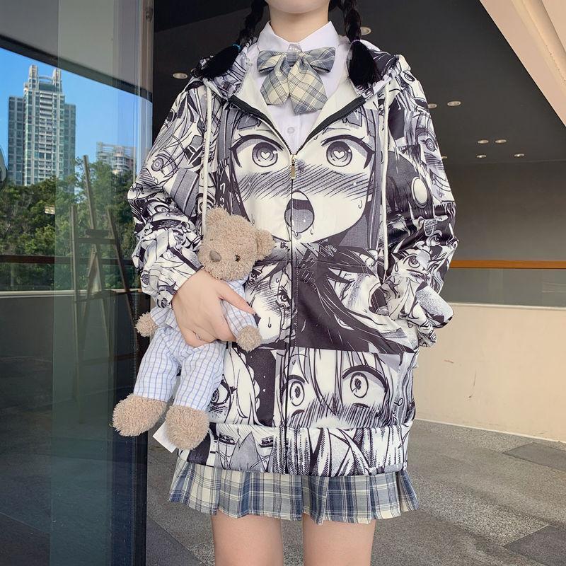 阿嘿颜肥宅战袍旗袍/唐装女春秋季上衣ins日系宽松学生薄款开衫旗袍