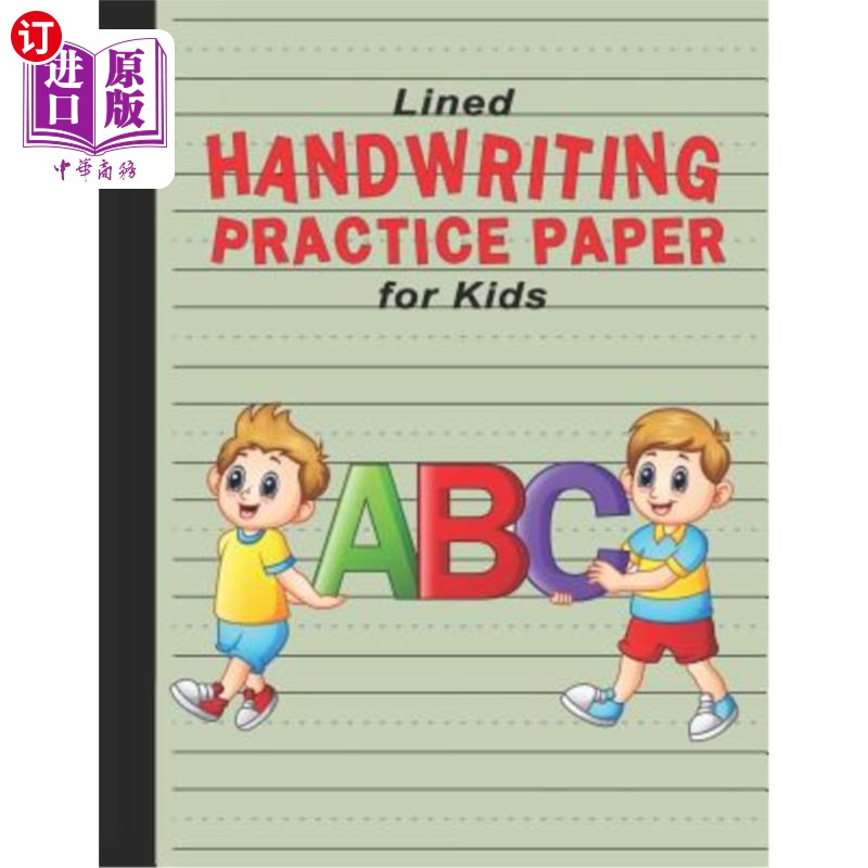 海外直订lined handwriting practice paper for kids: workbook for