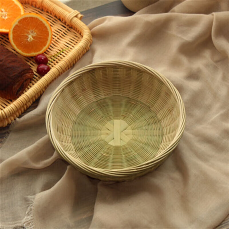绿野客德国品质馍筐家用手工竹编馍筐家用竹筐竹篮厨房编织藤编收纳