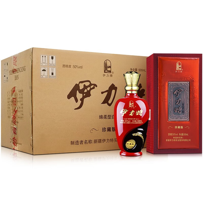 伊力特新疆伊力特50度珍藏版500ml*6瓶 绵柔浓香型白酒 50度 500mL 6瓶