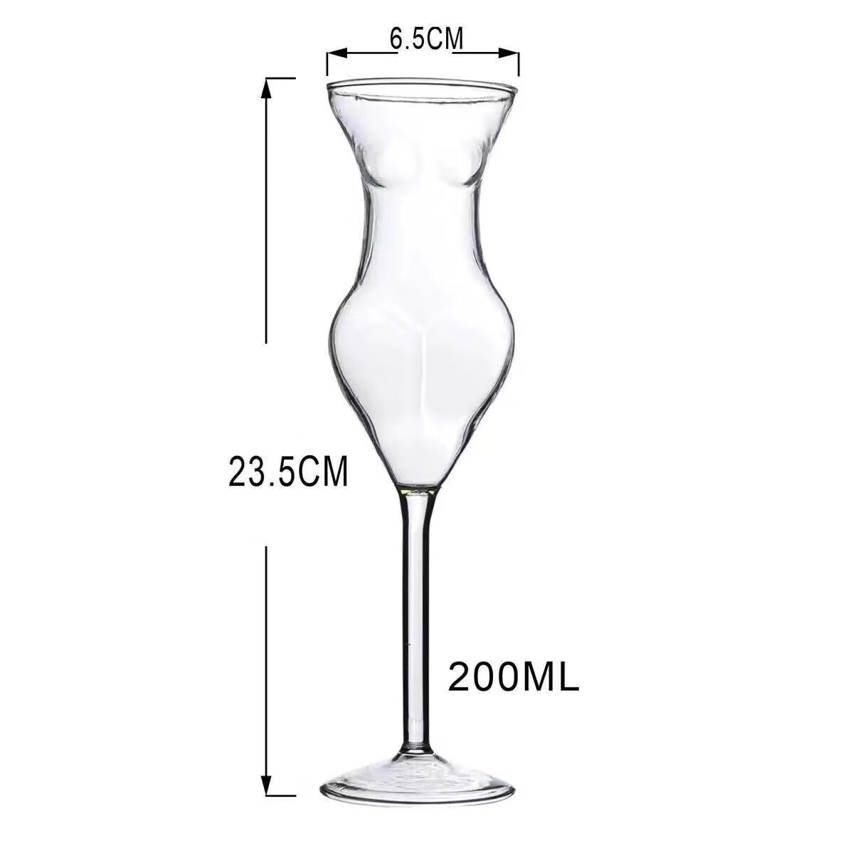 优凡优品创意水晶玻璃人体红酒杯 高硼硅美女高脚杯 玻璃杯 白色