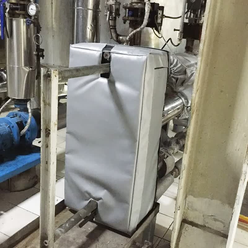 鹿色可拆卸蒸汽阀门板式换热器保温罩隔热夹套衣锅炉工业耐高温柔性套