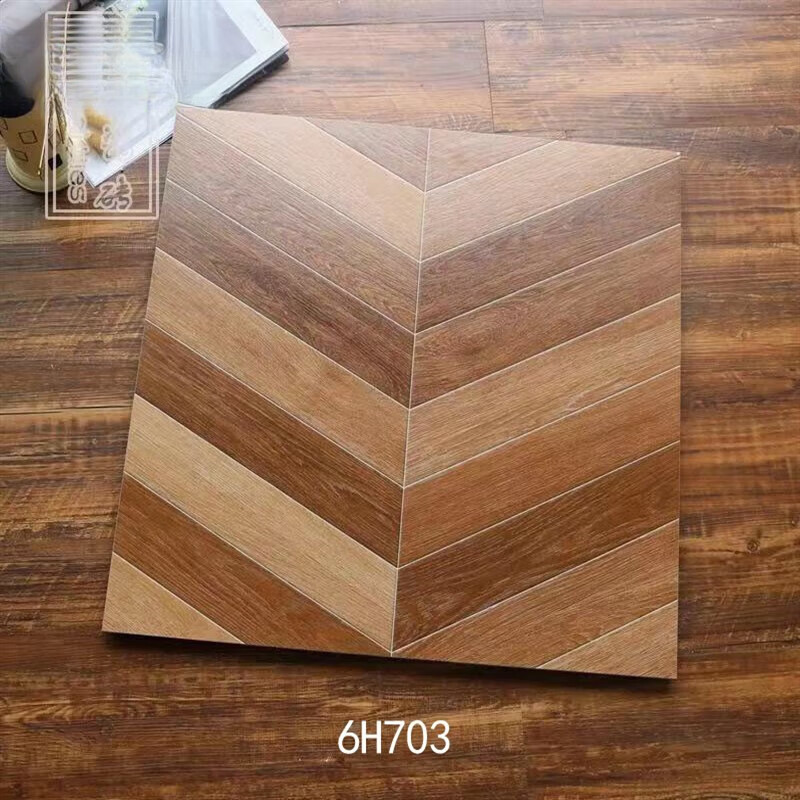 稞稊程粟美式人字拼仿木纹砖600x600客厅卧室防滑地砖鱼骨纹阳台瓷砖