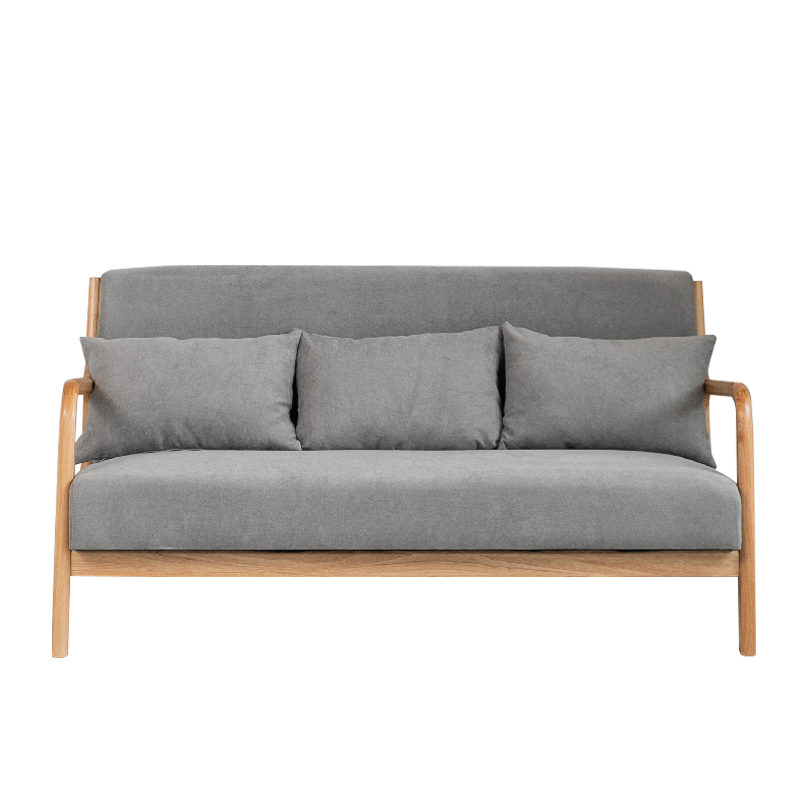 顾格 北欧实木可拆洗布艺沙发现代简约客厅家具日式大小户型沙发 三人位1801