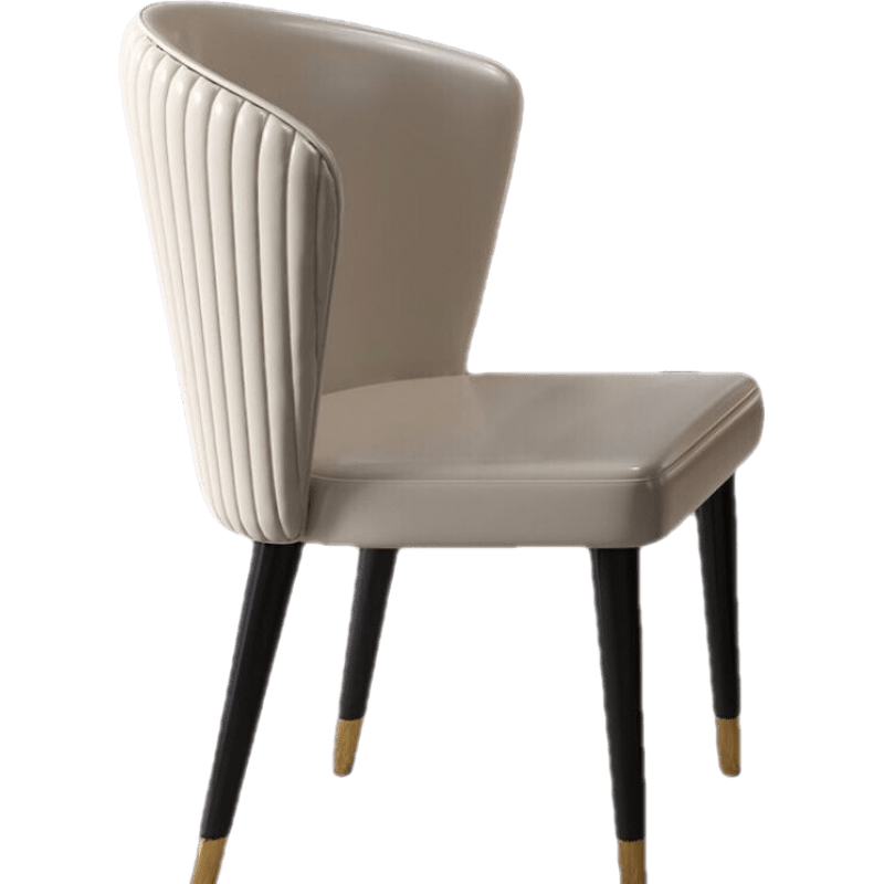 欣奢 餐椅家用现代简约北欧餐厅实木椅子靠背休闲创意餐桌椅子 贝壳椅卡其色