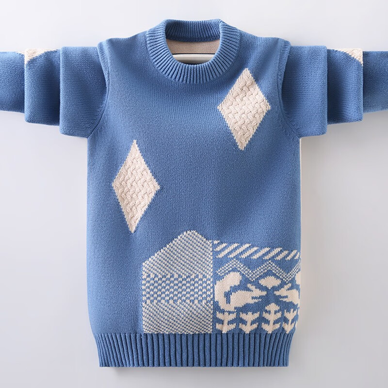 伴1号(banyihao)男童毛衣套头圆领秋冬款中大童装针织衫男孩毛线衣