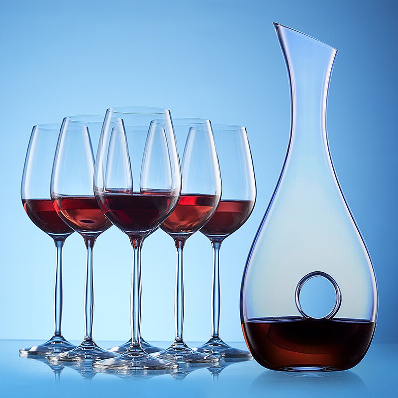 醒酒器套装家用时尚高脚杯葡萄酒杯子 cindy350ml/6只装 蜗牛醒酒器