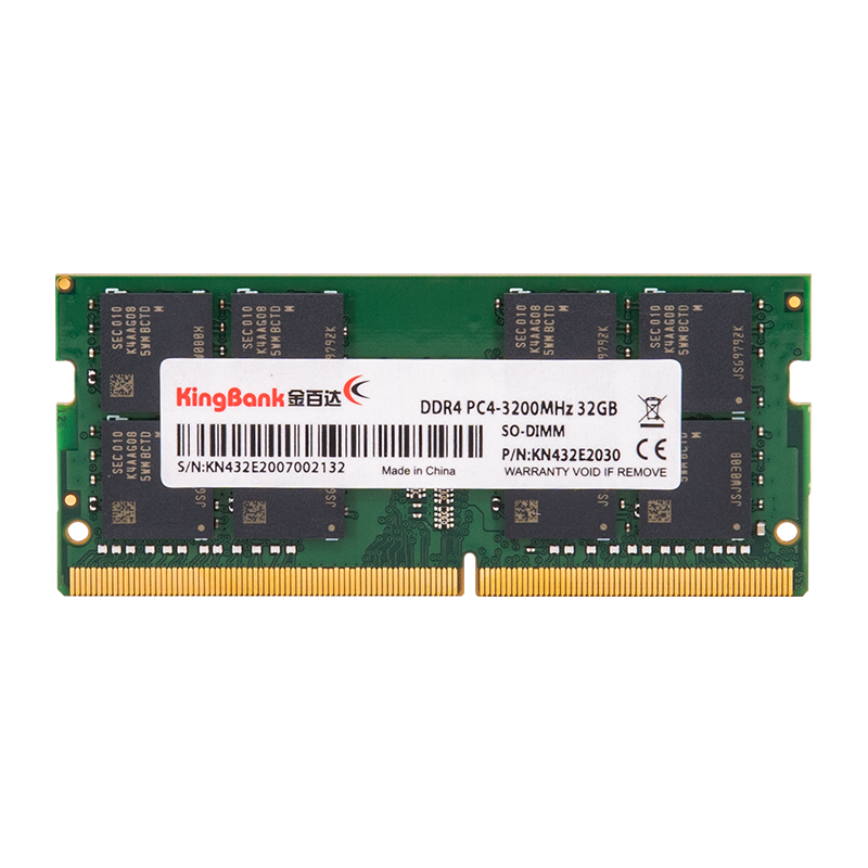 KINGBANK 金百达 DDR4 3200MHz 笔记本内存 普条 绿色 32GB