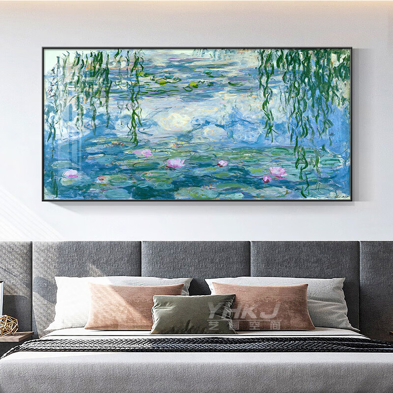 立减】梵高抽象油画梵高莫奈装饰画星空世界名画抽象艺术卧 a款-睡莲