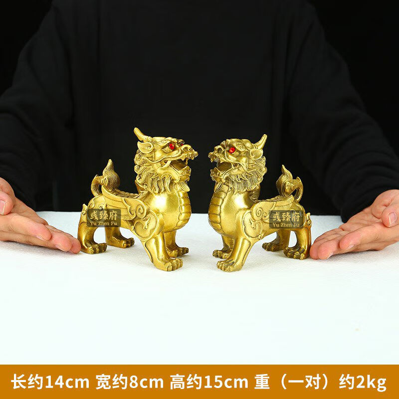 【精选好礼】纯铜貔貅摆件一对聚财皮丘风水客厅店铺办公室开业礼品腾