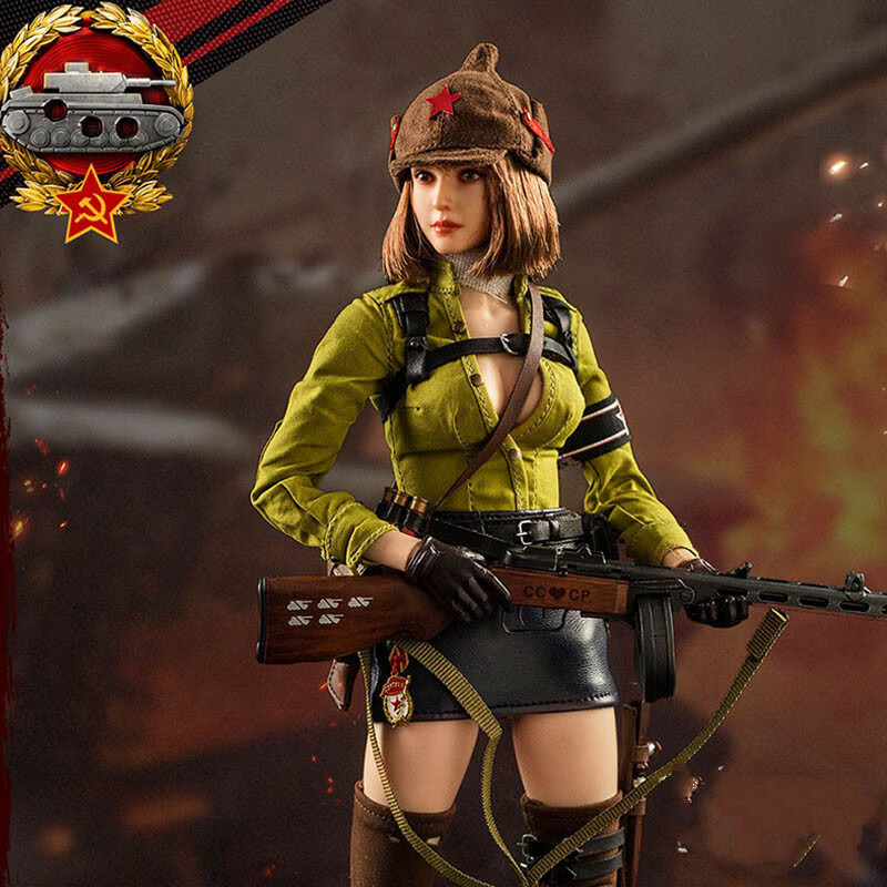 二战女兵人手办素体1:6红色预警苏联坦克中尉加莉娜女模型关节可动
