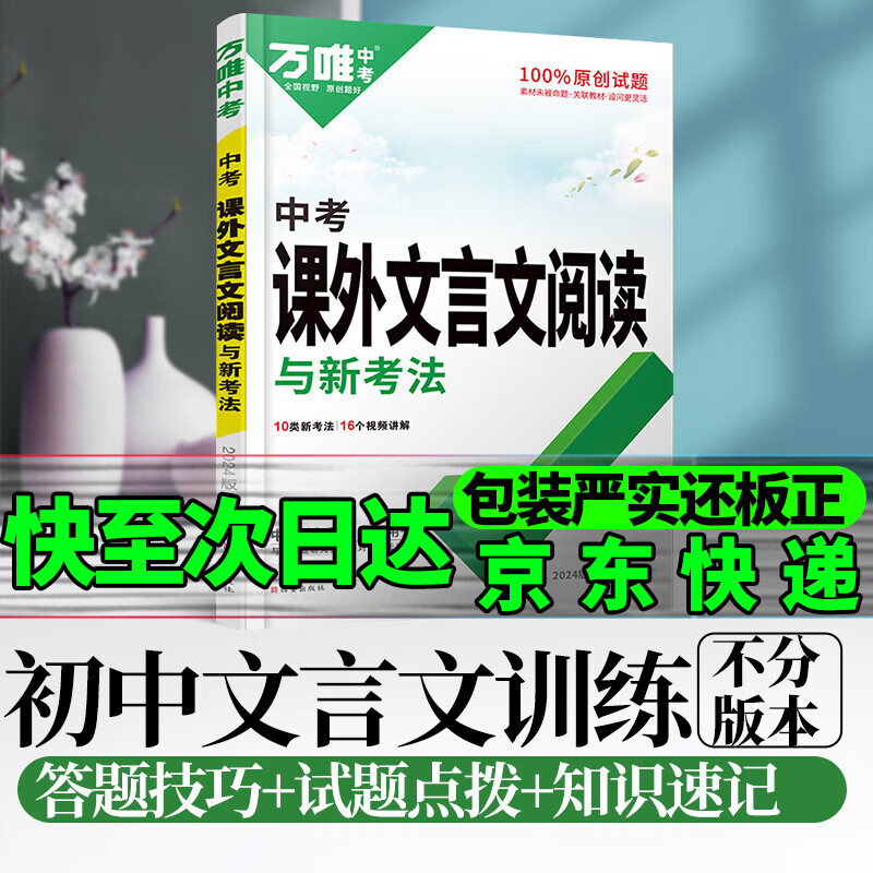 京东配送2024万唯中考课外文言文阅读训练初中语文阅读理解全国版初一二三七八九年级万维