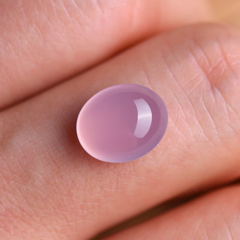 聪蝶缅甸老坑紫罗兰翡翠戒面冰种粉色蛋面裸石玉石男女款戒指