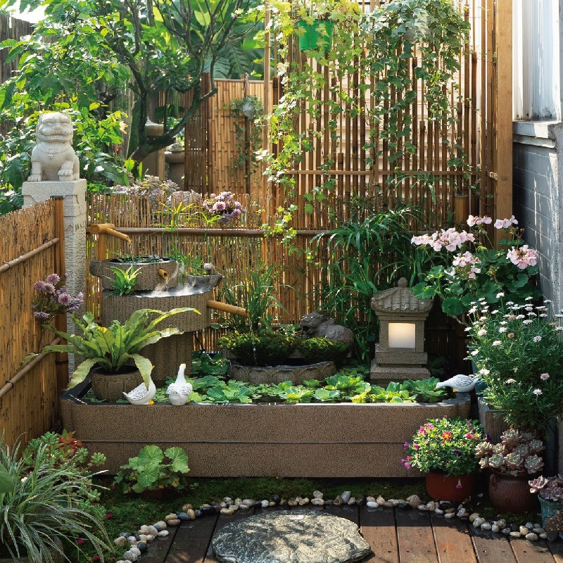 臣埠新中式阳台庭院流水景观貔貅喷泉鱼池花园造景装饰流水摆 鱼池