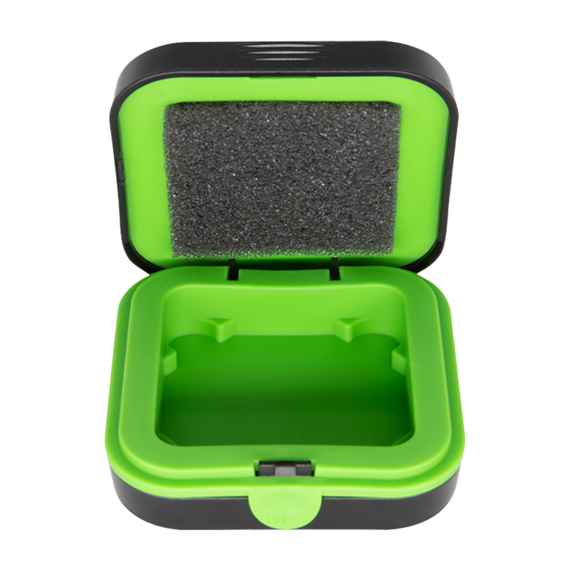 西嘉峰力助聽(tīng)器配件專(zhuān)用收納盒防震盒防摔盒保護盒老人兒童通用收納盒 黑綠色-助聽(tīng)器收納盒