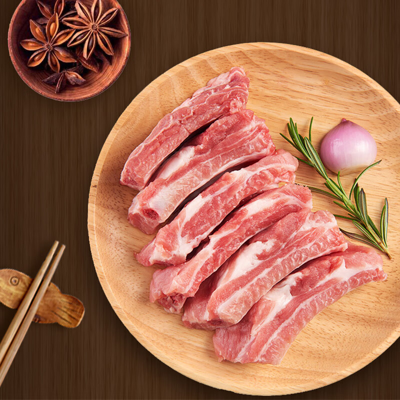 猪肉肋排段 猪排骨冰冻排骨粒 新鲜 肋排条1kg