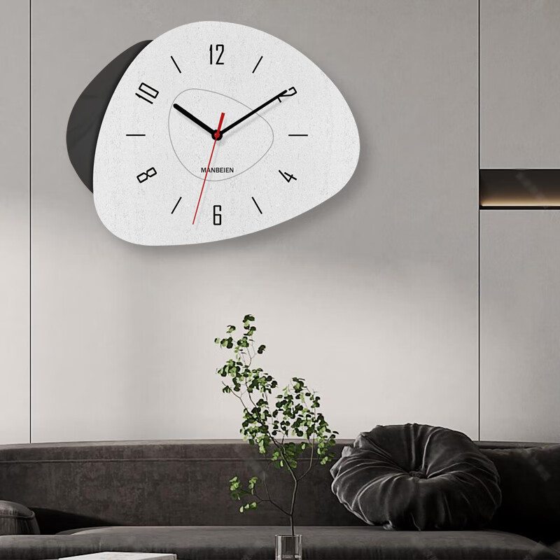 粹色北欧风网红挂钟客厅钟表轻奢简约石英钟挂墙家用时尚艺术静音时钟