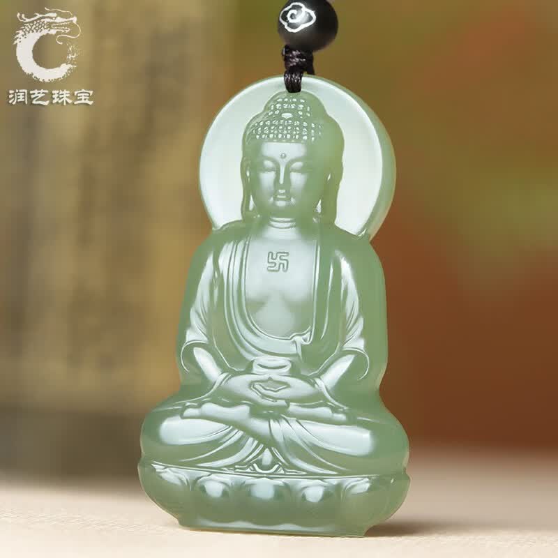 润艺和田玉青玉大日如来吊坠玉石男生肖羊猴本命佛本命年女玉项链